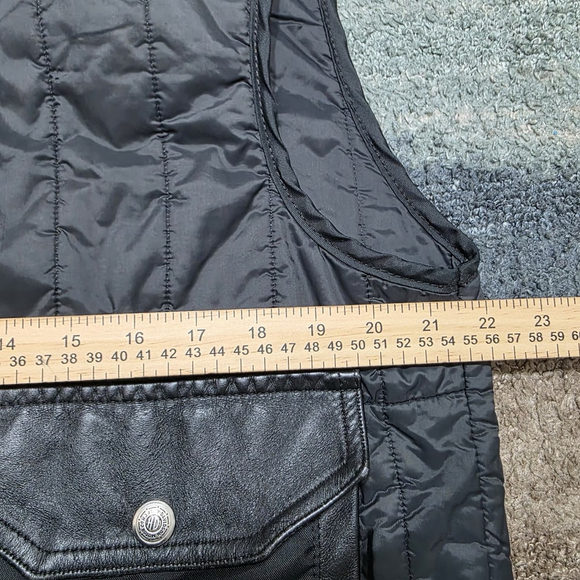 Harley-Davidson Quilted Vest Black USA Made Trim Pockets L - Picture 6 of 8